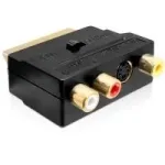 Wentronic Goobay SCART-adapter, SCART-kohtpistik 3 RCA-pesa + 4-kontaktilise Mini-DIN-pesa jaoks, must 50499