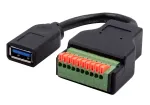 EXSYS EX-49126 USB-A emane 10-kontaktilise klemmliistu adapterkaabel koos surunupuga, USB 3.2 Gen 1, 15 cm