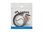LANBERG helikaabel 3,5 mm isane kuni 2&times;RCA isane 1,5 m must