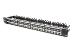 DIGITUS modulaarne patch-paneel, varjestatud 48 porti, m&auml;rgistusv&auml;li, 1U, raami kinnitus, v&auml;rv must RAL 9005