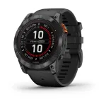 Garmin fēnix 7X Pro Solar GPS nutikell 51 mm, 1,4" MIP 280 x 280, puuteekraan, Wi-Fi, 32 GB, kiltkivihall, must silikoonrihm