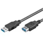 Wentronic Goobay USB 3.0 SuperSpeed pikenduskaabel, must, 1,8 m - USB 3.0-pistik (t&uuml;&uuml;p A) > USB 3.0-pesa (t&uuml;&uuml;p A) (93998)