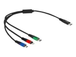 DELOCKi USB-laadimiskaabel 3-in-1 USB-C / Lightning / Micro-USB 30 cm