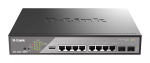 D-Link DSS-200G-10MPP v&otilde;rgul&uuml;liti, hallatav L2, Gigabit Ethernet (10/100/1000), Power over Ethernet (PoE), 1U, must, hall