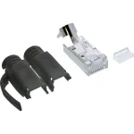 InLine Crimp-pistik Cat.6A RJ45 varjestatud, 3-osaline must 100 tk pakend