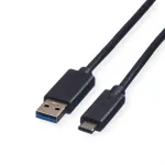 ROLINE - USB-kaabel - USB Type C (M) - 9-kontaktiline USB Type A (M) - 1 m (USB 3.1) - Vormitud - Must (11.02.9011)