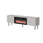 TV-kapp cama meble LUCCA 180x40x59 cm, ka&scaron;miirv&auml;rvi pealispind, must kamin