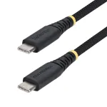 StarTech.com 30 cm (1 jalg) USB-C laadimiskaabel, 60 W (3 A) PD, kahekihiline p&otilde;imitud nailon/TPE &uuml;mbris, t&ouml;&ouml;kindel USB C laadimisjuhe, USB 2.0 s&uuml;learvuti laadijakaabel