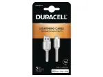 Duracell Sync/Charge kaabel 1 Metre valge, 1 m, USB A, Lightning, 2.0, Valge