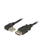 EFB-ELEKTRONIK USB 2.0 pikenduskaabel A (nurgaga) - A isane emasele, 3,0 m, must, Classic
