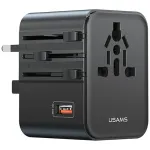 USAMS Travel Adapter 25W 4in1 US/AU/EU/UK Black CC309