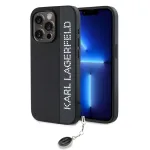 Karl Lagerfeld KLHCP15XPSAKDGCK iPhone 15 Pro Max 6,7 inch Musta v&auml;rvi k&otilde;va kest Saffiano Rhinestones & Charm
