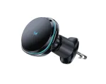 Wozinsky WCT5-Q6S2Y Car Phone Holder with Wireless Charger Qi/MagSafe 15W Air Vent Mount with Cooling Fan - Black