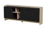 Cama PORTO 3D kummut 190x38x77 tamm/must
