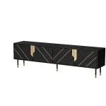 TV-kapp cama meble Cama 4D MOUNTAIN 2040&times;400&times;550 mm must + kuldne puitlaastplaadist pealispind