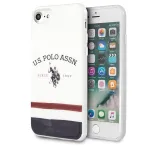 U.S. POLO ASSN. USHCI8PCSTRB iPhone 7/8/SE 2020/SE 2022 kaitse&uuml;mbris Valge trikoloor mustriga kollektsioon