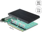 Delock PCI Express 5.0 x16 kaart 4 x sisemise NVMe M.2 Key M pesaga, jahutusradiaatoriga - Bifurcation
