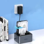 ORICO 6626C3-C-V1 2-kettaline dokkimisjaam v&otilde;rgu&uuml;henduseta kloonimisfunktsiooniga 2.5 inch/3.5 inch SATA HDD/SSD jaoks - Hall