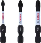 Bosch 2608522491 Phillips PH2 otsakute komplekt, 3 tk, 25 mm, 1/4 tolline kuuskantvars
