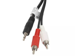 Audio kaabel LANBERG 3.5mm to 2&times;RCA male, 5 m, Must