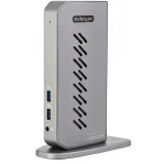 StarTech.com USB-C USB-A dokk &ndash; h&uuml;briidne universaalne USB 3.0 dokkimisjaam USB-C v&otilde;i USB-A s&uuml;learvutile &ndash; kahe monitori 4K 60Hz HDMI/DisplayPort &ndash; 6x USB-A, GbE &ndash; USB 3.1 Gen 1 &ndash; Windows/Mac