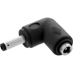InLine&reg; DC-adapter, 4,0 x 1,7 mm, pistik/pesa, nurga all, must