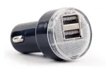 Autolaadija Gembird EG-U2C2A-CAR-02, 12&ndash;24 V sisend, 5 V/2,1 A v&auml;ljund, 2&times; USB 2.0, must