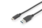 DIGITUS ASSMANN USB USB-C &uuml;henduskaabel, Type C to A M/M, 1m t&auml;isfunktsionaalne, Gen2, 3A, 10GB, 3.1 versioon, CE, must