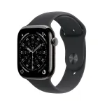 APPLE Watch Series 11 GPS + Cellular 46mm titaanist korpus tumehallis toonis koos musta Sport Band S/M k&auml;epaelaga