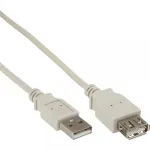 USB 2.0 pikenduskaabel t&uuml;&uuml;p A-pistik/emane InLine 34633 beež 0,3m