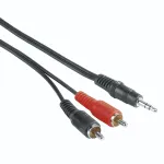 Helikaabel Hama 00205107 5m 3.5mm 2xRCA Isane Must Punane