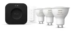 Philips Hue White and colour ambience algkomplekt: 3 GU10 pirni + h&auml;mardusl&uuml;liti + Bridge Pro