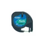 DYMO kaubam&auml;rgiga LetraTag Plastiketiketid | 12 mm x 4 m rull | Must tr&uuml;kk rohelistel siltidel | Mitmeotstarbelised isekleepuvad sildid LetraTag etiketivalmistajatele