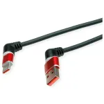ROLINE USB 2.0 kaabel USB-C - Type-A ST/ST 360&deg; p&ouml;&ouml;ratav must Punane 1 m 11.02. - Kaabel - Digitaalne/Andme