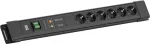 Pikendusjuhe Bachmann CONNECTUS 6&times;CEE7/3 pistikupesaga, 1&times;GVS, 1&times;l&uuml;liti, 2,0 m kaabel, CEE7/7 pistik, must