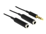 DeLOCK 65575 helikaabel 0,25 m 3,5 mm pistik 2 x 3,5 mm pesa must