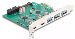 DeLOCK USB 5 Gbps PCI Express x1 kaart 3x Type-A 2x USB-C 1x Header