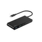 Belkin Connect, USB Type-C, HDMI, USB 2.0 Type-A, USB 3.2 Gen 1 (3.1 Gen 1) Type-C, MicroSD (TransFlash), SD, must, &uuml;mmargune kaabel, 0,2 m