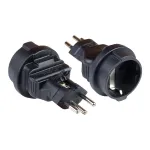 toiteadapter &Scaron;veitsi pistik (SEV1011, sirge) maandatud pistikupesale T&uuml;&uuml;p F, SEV, must, Good Connections&reg; (PA-6002S)
