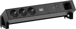 Toitemoodul Bachmann DESK2 3x Schuko (CEE 7/3), 1x USB-C 100W ja 1x kaablikinnitusega pistik, RAL9005