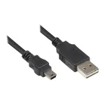Good Connections &uuml;henduskaabel USB 2.0 EASY Plug A to Mini-B pistik - must - 0,5 m