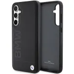 BMW S23 FE S711 Musta Nahast Kuumtempliga &Uuml;mbris Samsung Galaxy S23 FE jaoks