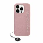 Karl Lagerfeld KLHCP15SPSAKDGCP iPhone 15 / 14 / 13 6.1 Roosa k&otilde;va&uuml;mbris Saffiano Rhinestones & Charm