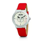 FOLLI FOLLIE Donatella naiste k&auml;ekell WF13T040SPWR 32mm roosakuldne roostevaba teras valge nahk