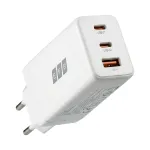 EFB Elektronik 65W GaN seinatavalaadija 2x USB-C + USB-A PD3.0 QC3.0 valge G651A2CE