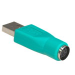 Akyga AK-AD-14 USB-A (F) - PS/2 (M) adapter, roheline