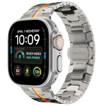 Tech-Protect Stainless THP6100 Apple Watch 8 / 9 / 10 / 11 / 12 / SE / Ultra 44/45/46/49 mm roostevabast terasest k&auml;ev&otilde;ru, titaan/oranž