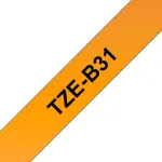 Sildilint Brother TZe TZEB31 12mm Must fluorestseeruval oranžil taustal
