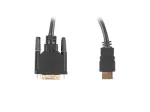 LANBERG Hdmi(m)->DVI-d(m)(24+1) kaabel Dual Link With Gold-plated 4k Pistikud - 3m Must