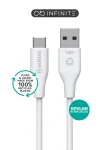eSTUFF ES605270 USB-kaabel USB 2.0 2 m USB-C USB-A Valge